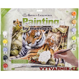 Malování podle čísel - senior - tygři
