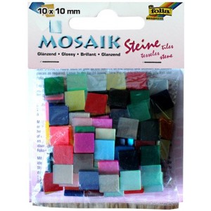 Mozaiková sklíčka lesklá - mix barev 10x10 mm