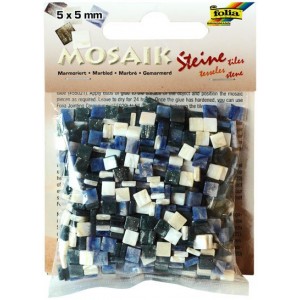 Mozaiková sklíčka - modrý mramor 5x5 mm