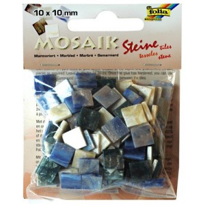 Mozaiková sklíčka - modrý mramor 10x10 mm