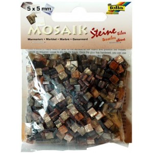 Mozaiková sklíčka - hnědý mramor 5x5 mm