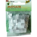 Mozaiková sklíčka - bílý mix 10x10 mm