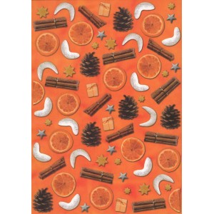 Pauzovací papír  A4 - Vánoce oranžové